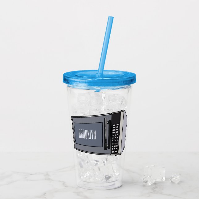 Verre En Acrylique Illustration de dessin sur micro-ondes (Dos glace)