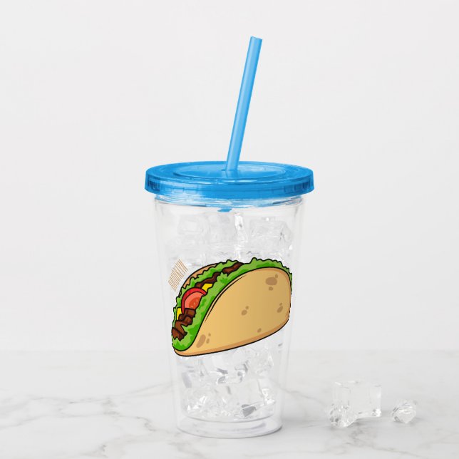Verre En Acrylique Illustration de dessin sur Taco (Dos glace)