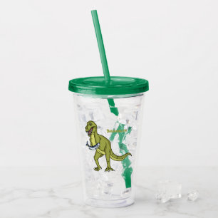 Verre En Acrylique Illustration de dinosaure T rex drôle