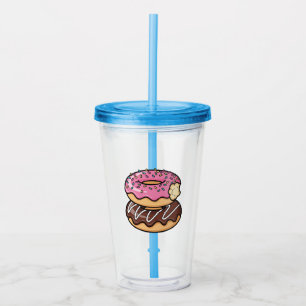 Verre En Acrylique Illustration de donuts empilés mignons Kawaii