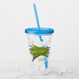 Verre En Acrylique Illustration de haricots verts