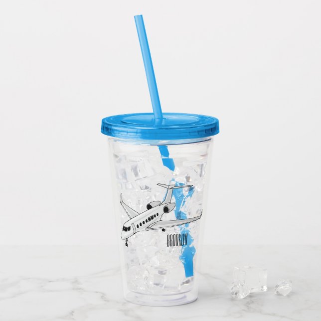 Verre En Acrylique Illustration de jet privé (Devant glace)