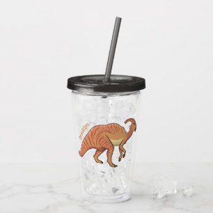Verre En Acrylique Illustration de la caricature de dinosaure du para