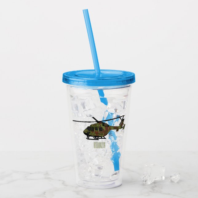 Verre En Acrylique Illustration de l'hélicoptère de l'armée (Devant glace)