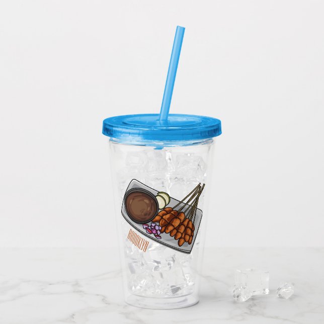 Verre En Acrylique Illustration de Satay (Dos glace)