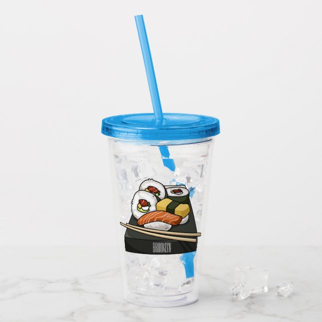 Verre En Acrylique Illustration de sushi (Devant glace)