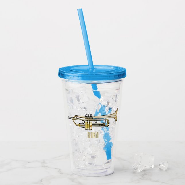 Verre En Acrylique Illustration de trompette (Devant glace)