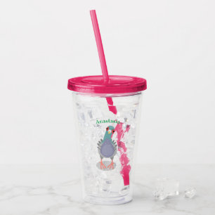 Verre En Acrylique Illustration drôle de pigeon curieux