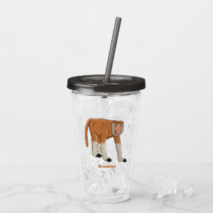 Verre En Acrylique Illustration drôle de singe proboscis