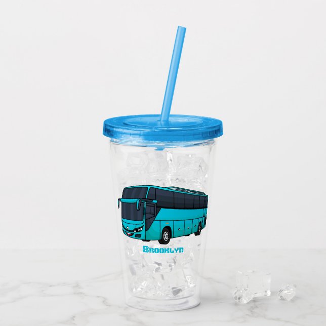 Verre En Acrylique Illustration d'un autobus à passagers moderne (Dos glace)