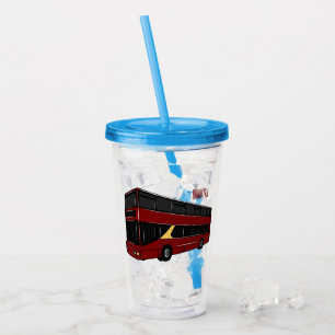 Verre En Acrylique Illustration d'un bus à deux étages