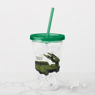 Verre En Acrylique Illustration d'un camion de missiles militaires