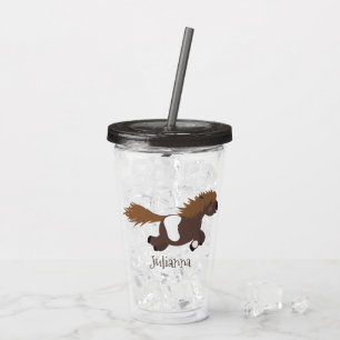 Verre En Acrylique Illustration d'un poney de Shetland mignon