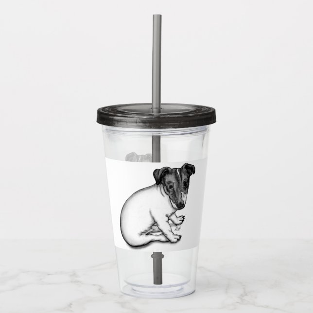 Verre En Acrylique Jack Russell Puppy 10 semaines (Devant)