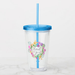 Verre En Acrylique Jardin Floral