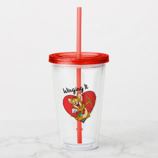 Verre En Acrylique Jerry Mouse habillée en Valentine Cupide