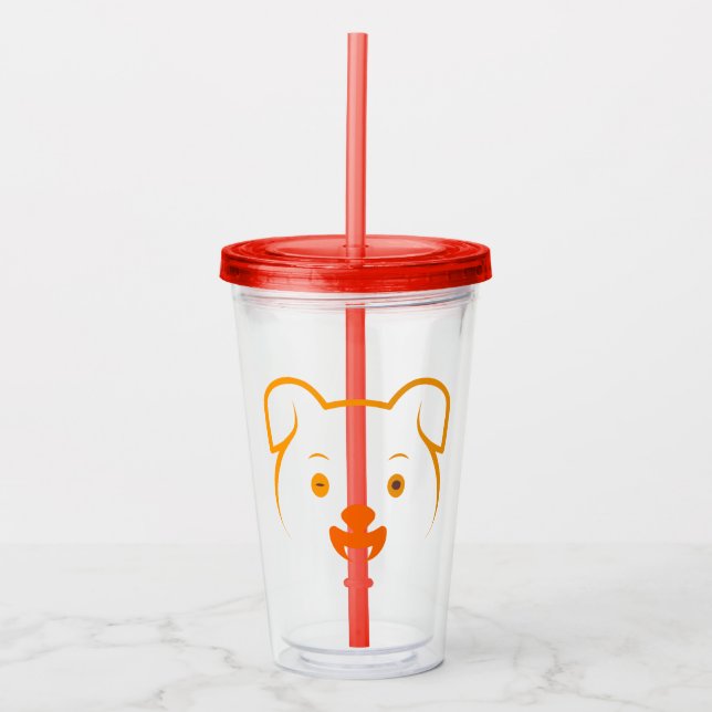 Verre En Acrylique Joli chiot (Devant)