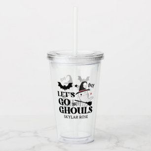Verre En Acrylique Jolie Fille Rose Fantôme Spooky Halloween