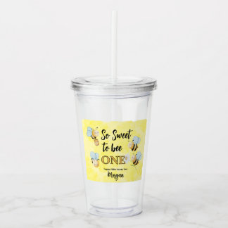 Verre En Acrylique Jote Bee One Jaune Noir Premier Anniversaire
