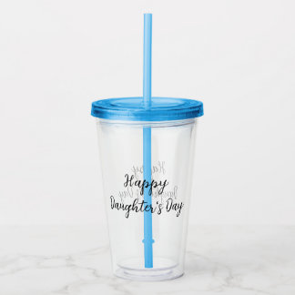 Verre En Acrylique Joyeuse fête des filles texte minimal simple ajout