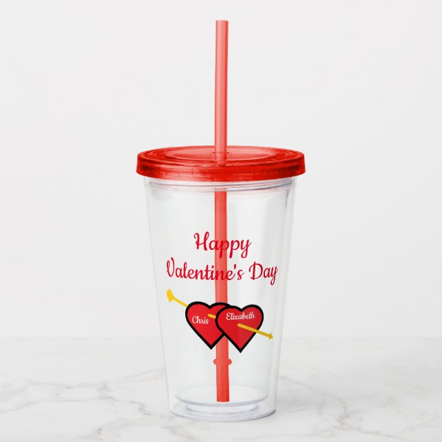 Verre En Acrylique Joyeuse Saint-Valentin (Devant)