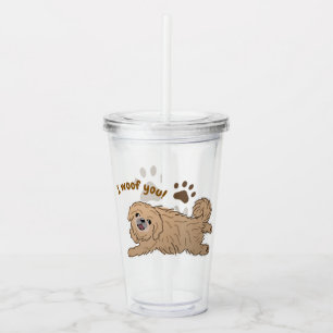 Verre En Acrylique Joyeux Amoureux des chiens Pekingese Je Vous Oubli