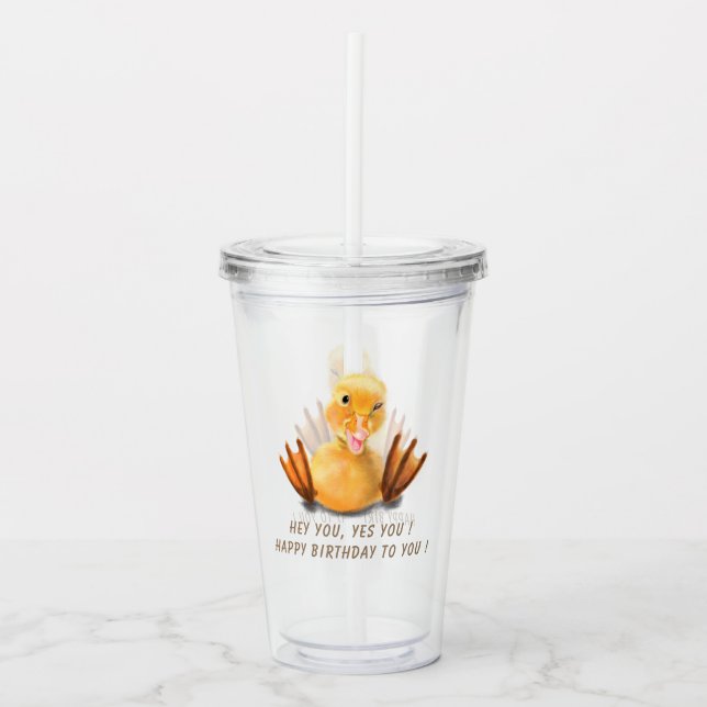 Verre En Acrylique Joyeux canard enfants Bityhday Acrylique Tumbler (Devant)