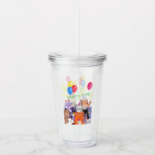 Verre En Acrylique Joyeux Cat Party Acryllique Tumbler