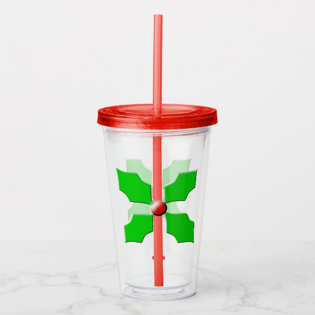 Verre En Acrylique Joyeux Noël Holly (Devant)