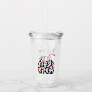 Verre En Acrylique Joyeux Pingouins Acrylique Tumbler