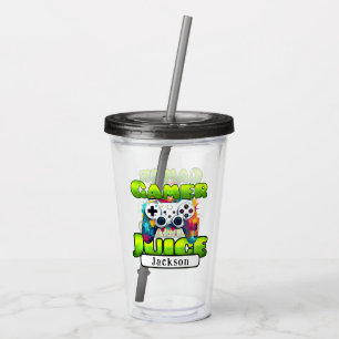 Verre En Acrylique Jus de joueur cool Jeu vidéo personnalisé