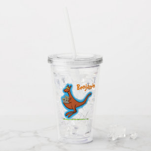 Verre En Acrylique Kangourou et koalas de dessin animé drôles et mign