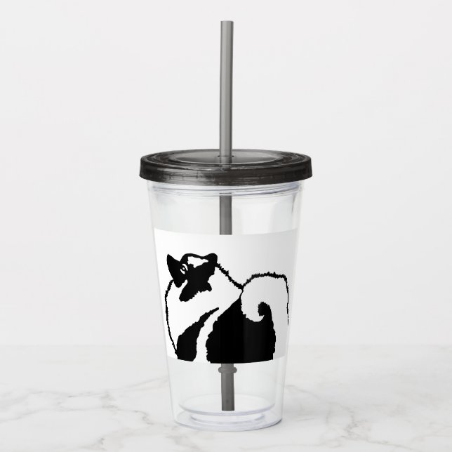 Verre En Acrylique Keeshond Graphics - Cute Original Chig Art (Devant)