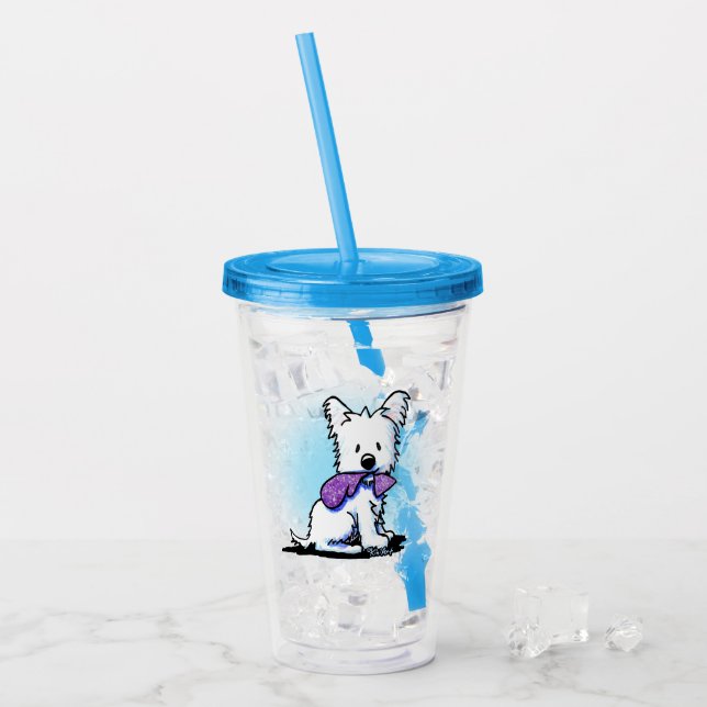 Verre En Acrylique KiniArt Purple Lover Westie Tumbler Acrylique Acry (Devant glace)