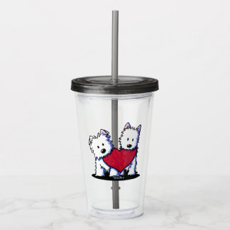 Verre En Acrylique KiniArt Westie Doux coeur Acrylique Tumbler