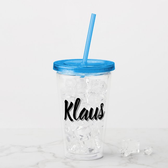 Verre En Acrylique Klaus nom d'homme, (Dos glace)