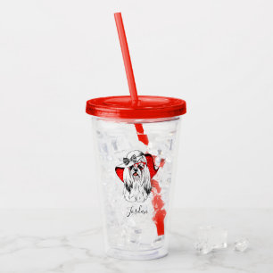 Verre En Acrylique La pousse de mode de Yorkie ajoutent votre nom
