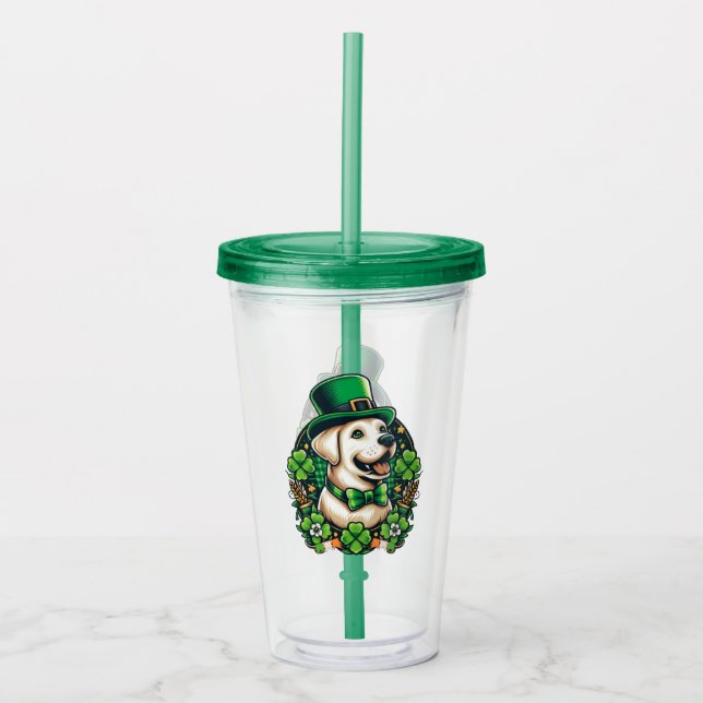 Verre En Acrylique la Saint-Patrick Chien Mignon (Devant)