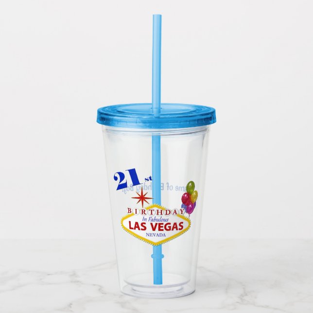 Verre En Acrylique Las Vegas 21e anniversaire Tumbler acrylique (Devant)