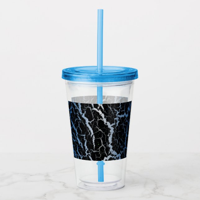 Verre En Acrylique Lave spatiale fissurée - Bleu/Blanc (Devant)