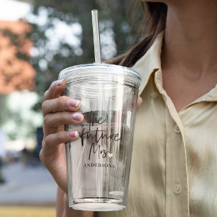 Verre En Acrylique L'avenir Mme et votre nom Cadeau de beauté moder