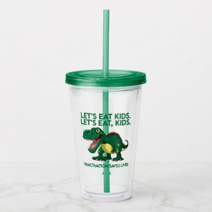 Verre En Acrylique Leçon de grammaire de dinosaure drôle