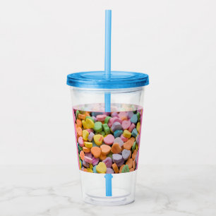 VERRE EN ACRYLIQUE LES COEURS DE LA BOUGIE DE VALENTINE