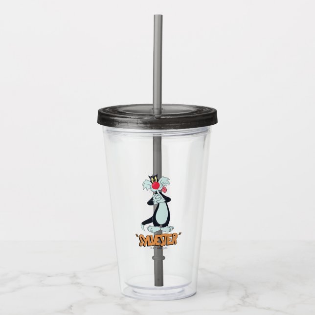 Verre En Acrylique Les rires rétro de LOONEY TUNES™| SYLVESTER™ (Devant)