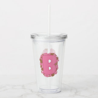 Verre En Acrylique Lettre de café B : Monogramme initial
