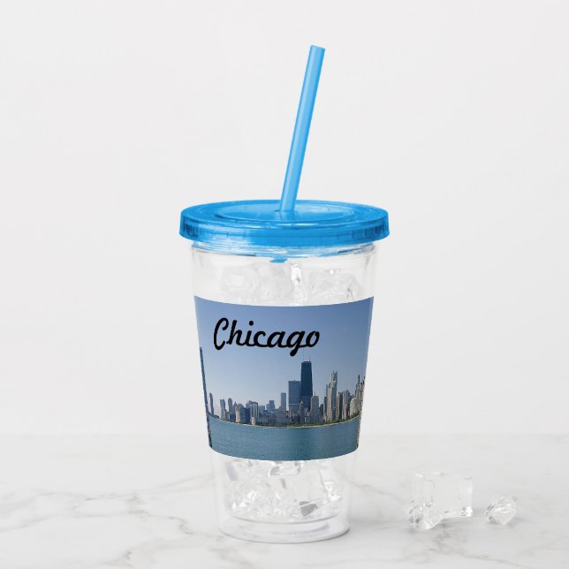 Verre En Acrylique L'horizon de Chicago (Dos glace)