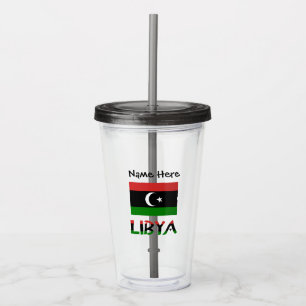 Verre En Acrylique Libye Drapeau libyen Personnalisé