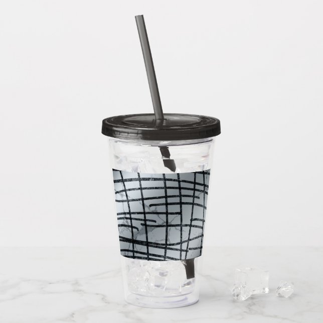 Verre En Acrylique Lignes Abstraites argentées (Devant glace)