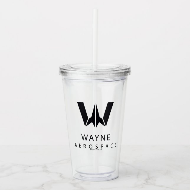 Verre En Acrylique Ligue de Justice | Logo Wayne Aerospace (Devant)