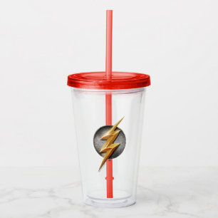 Verre En Acrylique Ligue de la justice Symbole Flash Metallic Bolt